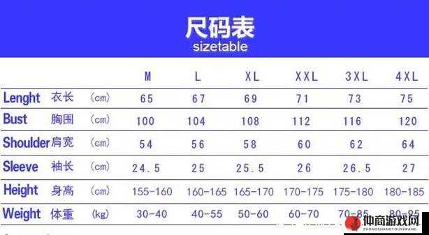 欧洲尺码日本尺码专线图片：详细对比介绍